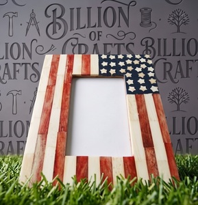 American Flag 100% Bone Inlay Photo <b>Frame</b> Handmade Decorative Picture <b>Frame</b> for Wall and Tabletop Display - Product Image 2