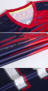 Tenues de football personnalisées en polyester respirant pour hommes, ensembles de maillots de football bleus, ensembles de vêtements de football, kits de football complets - Product Image 4