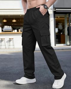 Men's <b>Cargo</b> Pants <b>Stretch</b> Sweatpants Elastic Drawstring Casual Workout Joggers Hiking Tactical Pants with 6 Pockets - Product Image 3
