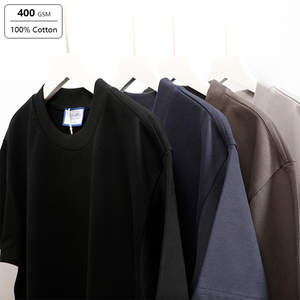 100% Cotton Heavyweight Plain Oversized Mock Neck Plus Size Women's T-<b>Shirt</b> with Embroidery and Custom Logo Printing - Product Image 1