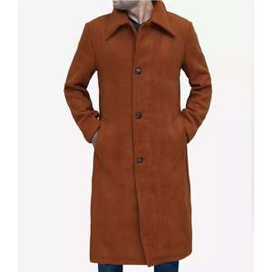 Elegant <b>Men's</b> <b>Wool</b> Blend Trench Coat Winter Jacket Warm Long <b>Overcoat</b> <b>for</b> Autumn Streetwear Casual & Formal Outerwear Wholesale - Product Image 1