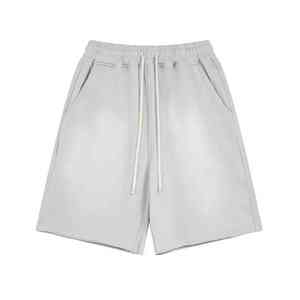 Shorts de sport en coton délavé pour hommes, décontractés, streetwear d'été, entraînement de basketball, logo personnalisé - Product Image 3
