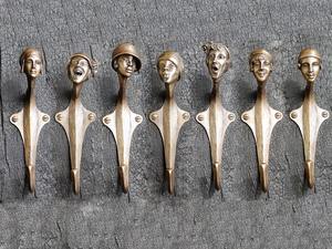 Crochet mural en laiton de style vintage avec motif artistique de visage de femme, support mural décoratif pour clés, sacs, serviettes et décoration murale intérieure - Product Image 4