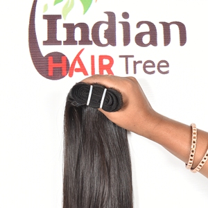 Extensiones de Cabello Humano Remy Indio Natural Negro de 100g, con Cutícula Alineada, Sin Procesar, Tejido Liso, Doble Trama a Máquina, para Mujer, 10-36 pulgadas - Product Image 1