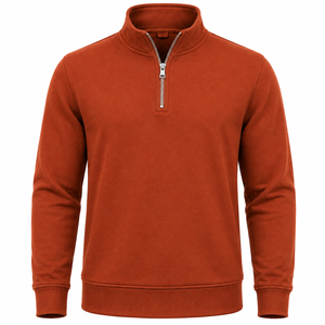 WARPRO INDUSTRY Mens 1/4 Zipper Knit Pullover Sweater Stand Collar Long Sleeve Regular <b>Fit</b> Minimalist Solid Color Casual - Product Image 1