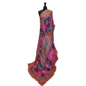 Hot Selling Hand Made Embroidery Lace Mirror Decoration Silk Shawls For Women Traditional <b>Scarves</b> & Shawls & Hijab For Adults - Product Image 1