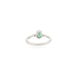 Anillo para Mujer con Esmeralda Natural de Forma Ovalada y Diamante Redondo, Piedra de Nacimiento de Mayo, Joyería Fina Hecha a Mano, Accesorios al por Mayor - Product Image 6