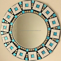 Miroir mural rond en bois moderne de luxe de qualité supérieure au design élégant pour le salon