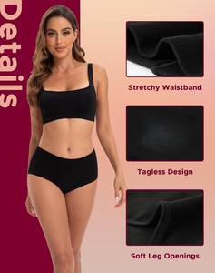 Braguitas Menstruales de Algodón Reutilizables para Mujer, con Logotipo Personalizado, a Prueba de Fugas, Ecológicas, de Cintura Alta, Cómodas, de Secado Rápido, Suaves y Transpirables - Product Image 2