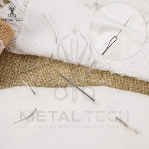 Kit d'outils de pose d'extensions capillaires à prix d'usine, bobines de fil, aiguilles droites courbées en C, enfile-fils, ensemble de fournitures de salon - Product Image 3