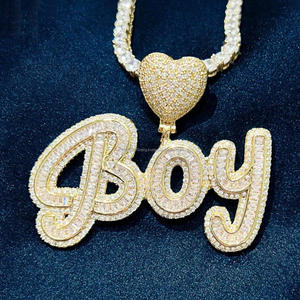 Custom Name Heart Pendant Necklace Iced Out Moissanite Diamond Hip Hop Gold Chain Luxury Jewelry Gift - Product Image 1