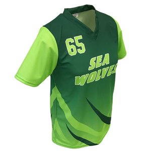 Maillot de lacrosse vert à col en V de qualité supérieure, personnalisé par sublimation, en polyester, avec numéro d'équipe - Product Image 3