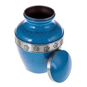 Urne funéraire pour animaux de compagnie en métal, motif patte argentée, taille moyenne, prix d'usine, artisanat, support OEM, urne pour chien style américain - Product Image 3