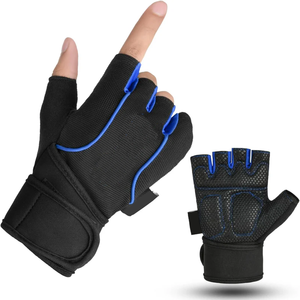 OEM High Quality Breathable Polyester Lightweight Non-Slip Adjustable Wrist Strap Half Finger Gym Training Hand <b>Grips</b> <b>Gloves</b> - Product Image 1