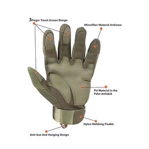 Gants tactiques vert olive, longueur poignet, en nylon respirant, pour usage sportif et extérieur, printemps-été, gants de sécurité - Product Image 6