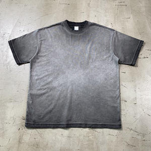 T-shirt vintage 100 % coton pour homme, personnalisable, grande taille, coupe ample avec bordure dégradée – Vente en gros - Product Image 6