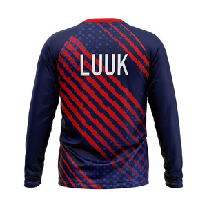 Maillot de compression personnalisé à manches longues, respirant, antibactérien, écologique, séchage rapide, imprimé sur mesure, col rond, coupe classique - Product Image 2