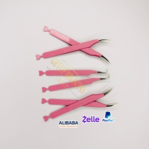 ชุดแหนบต่อขนตาแบบมืออาชีพ สีชมพู ป้องกันไฟฟ้าสถิตย์ ทำจากสแตนเลส อุปกรณ์ต่อขนตา แหนบต่อขนตาแบบมืออาชีพ สำหรับเส้นใยต่อขนตา - Product Image 4