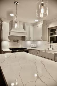 Calacatta Vivo Quartz 15-30mm Thickness Veined Artificial Stone Kitchen <b>Island</b> Countertop Slab Modern Vanity Top <b>Table</b> Top Work - Product Image 3