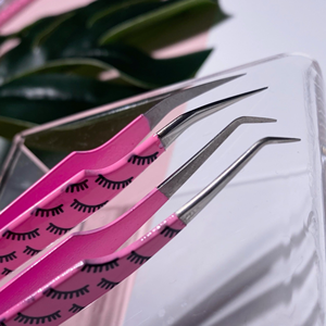 Pinzas de Precisión para Pestañas de Acero Inoxidable con Puntas Dentadas, Mango Rosa, 10 mm, Duraderas para Cejas - Product Image 6