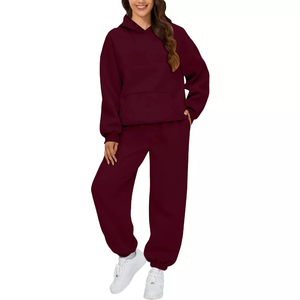 Relaxed Fit Matching <b>Set</b> with Jogger Pants Women Tracksuit Soft and Comfy <b>Two</b> <b>Piece</b> <b>Lounge</b> <b>Set</b> Women Tracksuit - Product Image 2