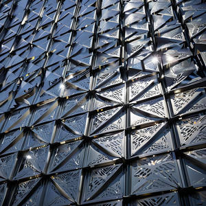 Modern Laser Cut Aluminum Mesh <strong>Panels</strong> for Exterior Wall Cladding &amp; Fencing Hollow <strong>Design</strong> with <strong>Glass</strong> and Stone Material