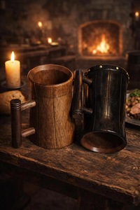Eco-Friendly Polished Wooden Viking <b>Mug</b> with Hand Carved Engraving and Animal Design-Valentine's Day & Halloween Gift - Product Image 6