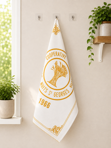Mustard <b>Yellow</b> Printed Kitchen <b>Tea</b> <b>Towel</b> | Vintage Wheat & Farmhouse Design Dish <b>Towel</b> | Decorative Cotton Kitchen Hand <b>Towel</b> - Product Image 2