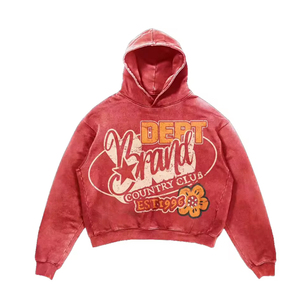 เสื้อฮู้ดดี้ผู้ชายเทรนดี้ปี 2026 ปักลายกราฟิกตามสั่ง ทรงหลวม ไหล่ตก โอเวอร์ไซส์ พร้อมกางเกงจ็อกเกอร์เข้าชุด เนื้อผ้าหนา - Product Image 1