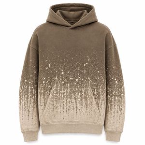 เสื้อฮู้ดโอเวอร์ไซส์ผู้ชาย ผ้าฝ้ายฟลีซ พิมพ์ลายไล่สี สไตล์ลำลอง สตรีทแวร์ ใส่ได้ในฤดูหนาว เป็นมิตรต่อสิ่งแวดล้อม - Product Image 4