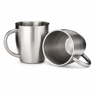 Gobelet isotherme mural en acier inoxydable avec poignée, tasse à bière de camping en acier inoxydable, gobelet personnalisé avec logo pour le bureau, la maison et l'extérieur - Product Image 1
