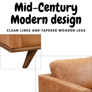 Sillón de Cuero Color Coñac de Estilo Mid-Century, Sillón Moderno para Sala de Estar, Cómodo Sillón Individual para el Hogar, Vestíbulo de Hotel - Product Image 4
