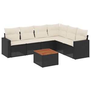 Conjunto de Sofás Modulares Grandes de Ratán PE Negro para Jardín, Muebles de Exterior Elegantes y Duraderos - Product Image 2