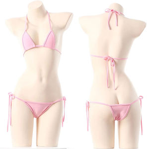 Adjustable <b>String</b> <b>Bikini</b> Swimsuit For Women Triangle Top And Bottom Two Piece Beachwear - Product Image 3