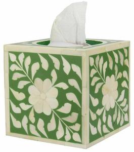 Caja de pañuelos cuadrada de calidad antigua hecha a mano con incrustaciones de hueso para decoración del hogar de Handmade Collection - Product Image 6