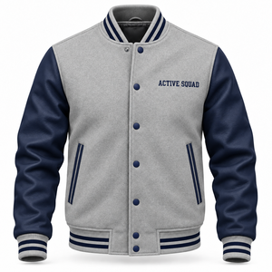 Chaqueta Varsity de Lana 100% Impermeable con Capucha y Logotipo Estampado para Hombre, Cierre de Cremallera, Estilo Casual de Béisbol - Product Image 6