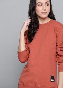 Suéter Personalizado de Otoño para Mujer, Cuello Redondo, Tejido Grueso de Algodón/Fibra de Bambú, Apliques de Lentejuelas, Bordado, Felpa Francesa - Product Image 1