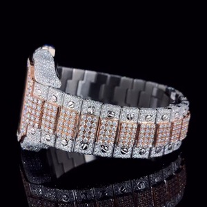 Elegante Reloj de Pulsera de Cuarzo con Moissanita, Diseño de Piedras Preciosas Brillantes para Hombres y Mujeres, Uso Formal e Informal - Product Image 4