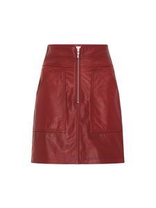 Women High Waist Leather <b>Mini</b> <b>Skirt</b> With Front Zipper And Pockets Solid Color Straight Design Minimalist Style - Product Image 2