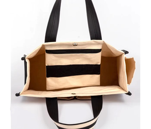 Sac fourre-tout en toile de coton robuste personnalisé, grande taille, fermeture à glissière, logo imprimé/brodé sur mesure, sac réutilisable écologique - Product Image 3