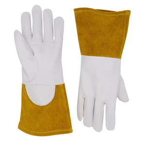 Full Grain Goatskin TIG Welding <b>Gloves</b> <b>Long</b> Cuff Durable Heat Resistant Forearm Protection Customize High Quality Safety <b>Gloves</b> - Product Image 1