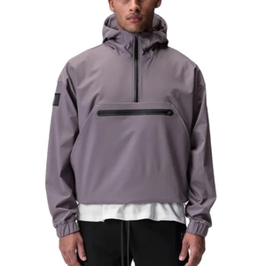 2026 Latest Autumn Canvas Stand <b>Collar</b> Half Zip Hooded Waterproof Anorak Mens Outdoor Camping Climbing Sports Windbreaker <b>Jacket</b> - Product Image 2