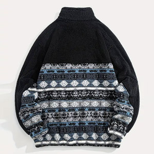 Outdoor Sherpa <b>Jacket</b> For Men Made <b>With</b> Soft <b>Fleece</b> Fabric Full Zip Design And Functional Pockets For Cold Weather Comfort - Product Image 2