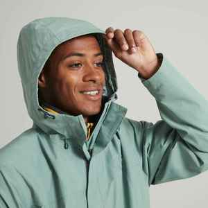 Veste matelassée à capuche pour homme, vert clair, imperméable, fermeture éclair, vêtement d'hiver décontracté, coupe classique, couleur unie, extérieur en polyester - Product Image 5