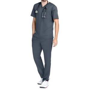 Tenues Médicales Cliniques : Ensemble Blouse Col V et Pantalon Droit Respirant en Mélange de Coton pour Hôpitaux et Soins Infirmiers – Fabricant - Product Image 3