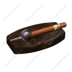 Chocolate Bronze Marble Ellipse-Cigar <b>Ashtray</b> Premium Onyx Marble <b>Ashtray</b> Indoor Classy Ash Holder Cigar Tabletop Ash Tray - Product Image 3