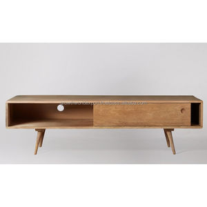 Meuble TV moderne de style européen, en bois massif, écologique, multifonctionnel, blanc, avec portes coulissantes, dernière tendance - Product Image 3