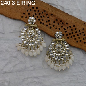 Pendientes DE BODA DE MODA Étnico Chapado en oro Redondo Perla hueca BeadsTrending Pendientes de diamantes Joyería - Product Image 2