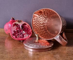 Copper premium jug set with lid and <b>glasses</b> metal drinkware for water juice serving durable reusable kitchen dining - Product Image 6