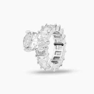 Luxury Pear Cut Three Stone Engagement <b>Ring</b> | 925 Sterling <b>Silver</b> Wedding <b>Ring</b> |<b>Statement</b> <b>Ring</b> for Women - Product Image 3